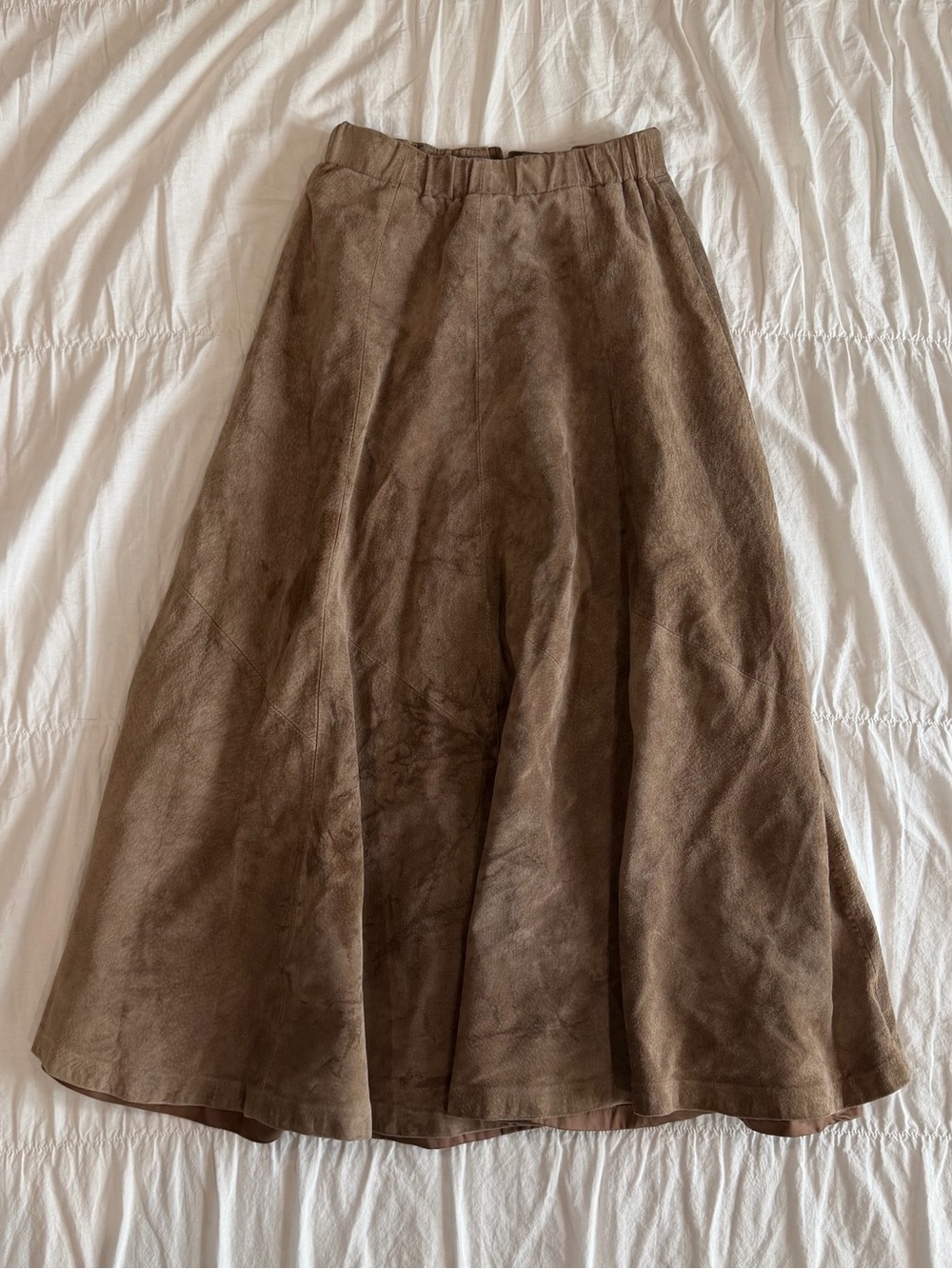 Joffs Genuine Leather Suede Maxi Skirt